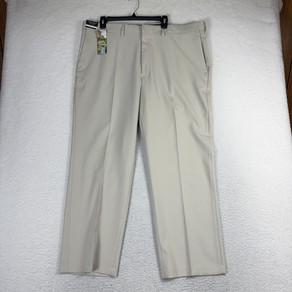 Haggar Premium Comfort Men's Classic Fit Straight Pants Tan 42x29 (42x29) NWT